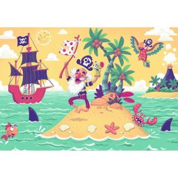 Puzzle si joc aventura piratilor, 2x24 piese