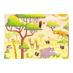 Puzzle si joc animale din safari, 2x24 piese
