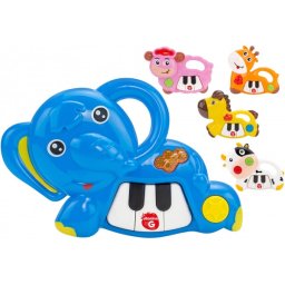 Jucarie muzicala Pian mini cu animal Globo cu sunete si lumini