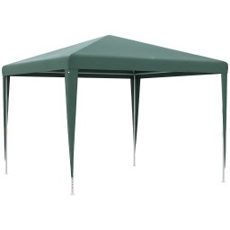 Pavilion de gradina portabil Re-Bloom, otel/PE, 293x293 cm, inaltime acoperis 252 cm, anti UV, 4 corzi+8 tarusi inclusi, verde - Verificat A · Re-Bloom