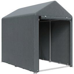 Sopron pentru unelte anti-UV Re-Bloom, otel zincat/PE, 120x179x165 cm, usa 106x126 cm, 6 carlige+6 suruburi+15 franghii incluse, gri inchis - Verificat A · Re-Bloom