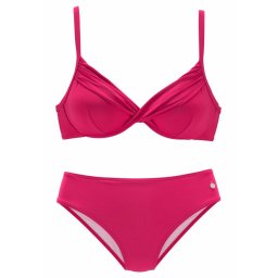 LASCANA Costum de baie două piese 'Sienna' roșu cranberry
