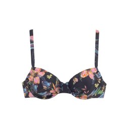 LASCANA Sutien costum de baie 'Malia' gri metalic / corai