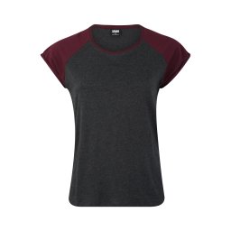 Urban Classics Tricou gri închis / roșu vin