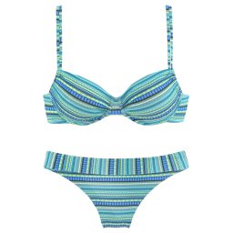 LASCANA Costum de baie două piese turcoaz / albastru cobalt / albastru regal / azuriu / galben