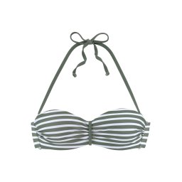 VENICE BEACH Sutien costum de baie kaki / alb