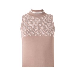 GUESS Top brodat 'LISE' bej închis / alb