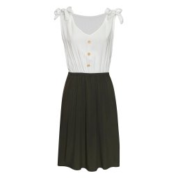 LASCANA Rochie de vară verde închis / alb natural