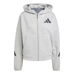 ADIDAS SPORTSWEAR Bluză cu fermoar sport 'Z.N.E' gri deschis / negru