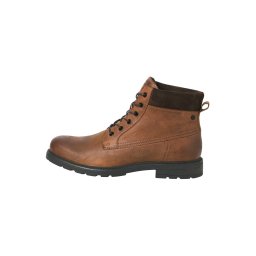 JACK & JONES Bocanci cu șireturi 'JFWCranfield' maro închis / galben miere