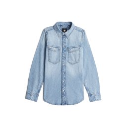G-STAR Bluză 'Slim Western' albastru denim