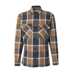 Jack & Jones Premium Cămașă 'RAYLE' maro / gri închis / alb