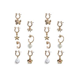 PIECES Set de bijuterii 'PCBRIDGETTE' auriu / transparent / alb perlat