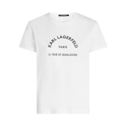 Karl Lagerfeld Tricou 'Rue St-Guillaume' negru / alb