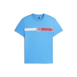 Tommy Jeans Tricou azuriu / roșu / negru / alb