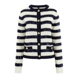 GUESS by Marciano Geacă tricotată 'MARTHA' albastru închis / alb