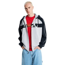 QUIKSILVER Bluză cu fermoar sport 'YG Operator' gri / negru / alb