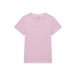 GUESS JEANS Tricou roz pal / alb