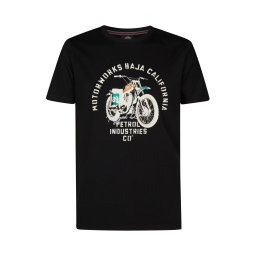 Petrol Industries Tricou 'Classic' turcoaz / maro / negru / alb