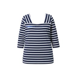 Ulla Popken Tricou albastru marin / alb