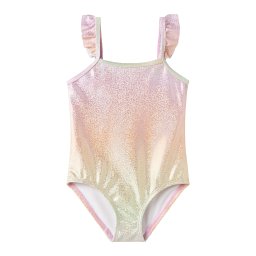 NAME IT Costum de baie întreg 'NMFzola' verde pastel / portocaliu caisă / roz