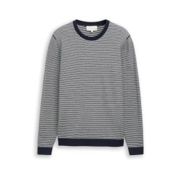 TOM TAILOR Pulover albastru marin / alb