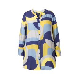Ulla Popken Bluză bleumarin / albastru deschis / galben / gri deschis