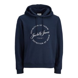 JACK & JONES Bluză de molton 'JJGrayson' bleumarin / alb