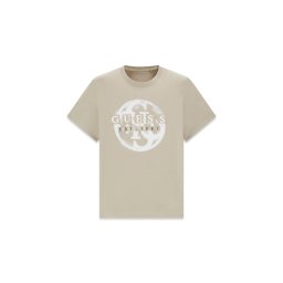 GUESS Tricou gri piatră / negru / alb