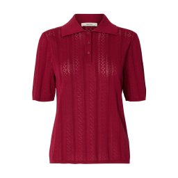 SELECTED Tricou 'SLFTOLEDO' roșu vin