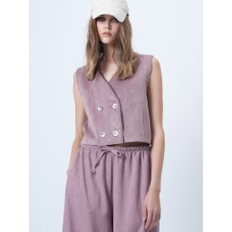 Trend Alaçatı Stili Vestă lila