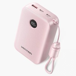 Baterie Externa Vention 20000mAh 2 x USB-C 1x USB-A Roz