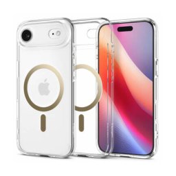 Husa MagSafe Spigen Ultra Hybrid pentru Apple iPhone 17 Air Aurie Transparenta