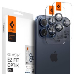 Folie Protectie Spigen Camera Spate GlastR EZ FIT Optik Pro Apple iPhone 16 Pro Max / 16 Pro Sticla Securizata Set 2 bucati