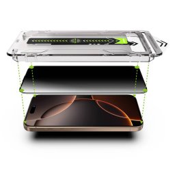 Folie Protectie Techsuit TitanGlass Apple iPhone 16 Pro Max Sticla Securizata Full Glue Set 2 bucati