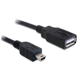 Delock Cable USB 2.0-A female > mini USB male 0,5 m, black