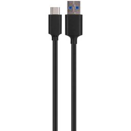XQISIT Charge & Sync USB C 3.1 to USB A, 100cm, negru, 24293
