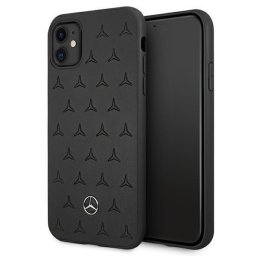 Husa Mercedes MEHCN61PSQBK iPhone 11 6,1" / Xr Negru/ hardcase Leather Stars Pattern