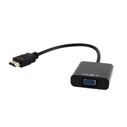 CABLU video SPACER, HDMI (T) la VGA (M), 15cm, rezolutie maxima Full HD (1920 x 1080) la 60Hz, converteste semnal digital HDMI in analog VGA, negru, "SPC-HDMI-VGA-03" (timbru verde 0.18 lei)