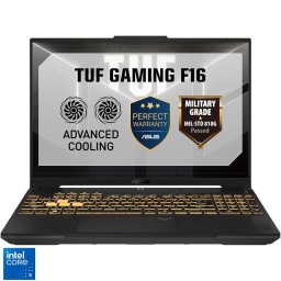 Notebook TUF Gaming F16 FX608JPR-RV111 16" WUXGA Intel Core i5-14450HX 16GB 1TB SSD nVidia GeForce RTX 5070 8GB, No OS, Jaeger Gray