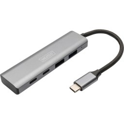 USB-C 4-Port 2x USB A + 2x USB-C (silver)