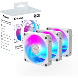 Ventilator Carcasa 120 mm Set 3 Bucati "GP-ECFAN1203 ICE" - Iluminare ARGB/RGB, 2000 RPM, Zgomot 8.2 dBA, Flux Aer 60 CFM, Lagar Fluid Dynamic