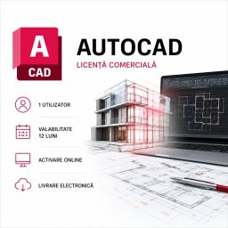 AutoCAD , Licenta comerciala pentru 1 utilizator , valabilitate 12 luni