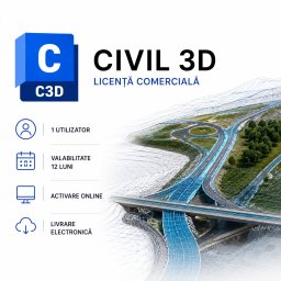 Autodesk Civil 3D , Licenta Comerciala pentru 1 Utilizator , Valabilitate 12 Luni