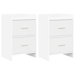 Mese de noptiera 2 pcs Alb 40 x 30 x 60 cm Lemn prelucrat GartenMobel Dekor