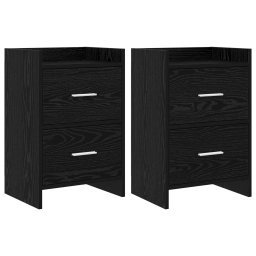 Mese de noptiera 2 pcs Stejar Negru 40 x 30 x 60 cm GartenMobel Dekor