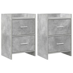 Mese de noptiera 2 pcs Gri Beton 40 x 30 x 60 cm Lemn prelucrat GartenMobel Dekor
