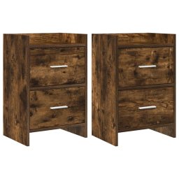 Mese de noptiera 2 pcs Stejar fumuriu 40 x 30 x 60 cm GartenMobel Dekor