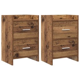 Mese de noptiera 2 pcs Lemn vechi 40 x 30 x 60 cm GartenMobel Dekor