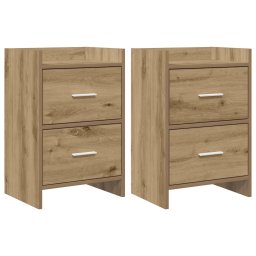 Mese de noptiera 2 pcs Stejar Artizanal 40 x 30 x 60 cm GartenMobel Dekor